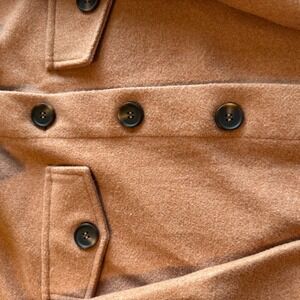 Staccato Womens L‎ Button Down Collared Shirt Jacket Shacket Copper Brown